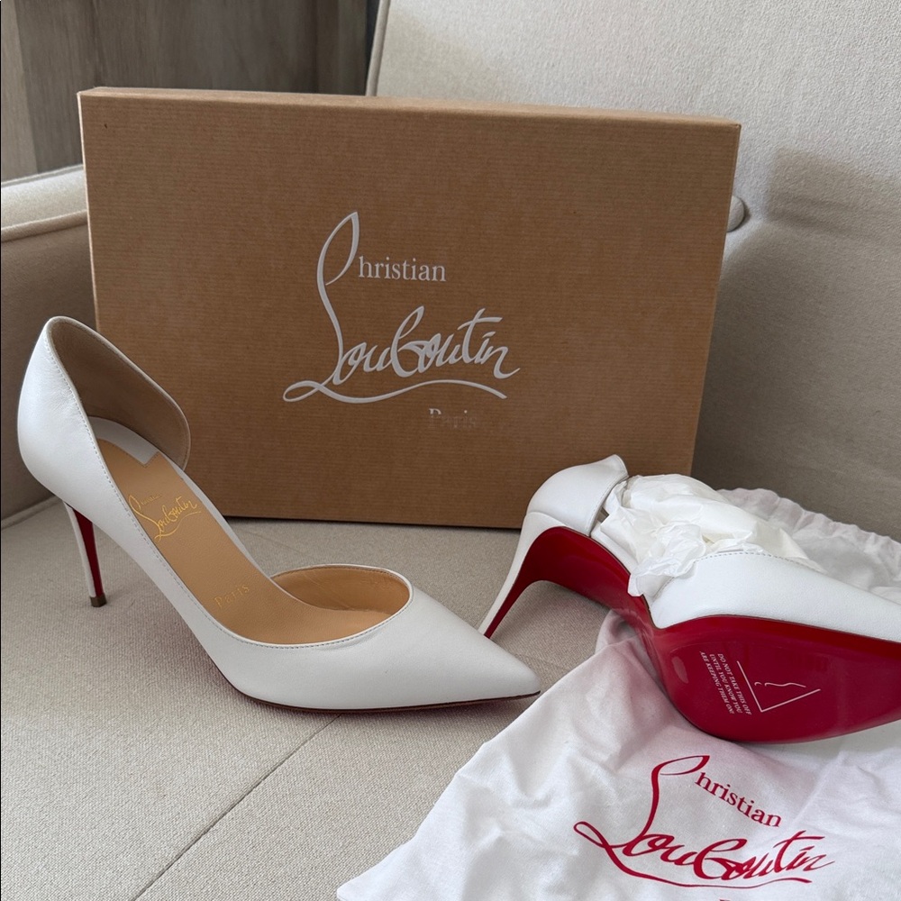 Christian Louboutin White Heels with Red Soles